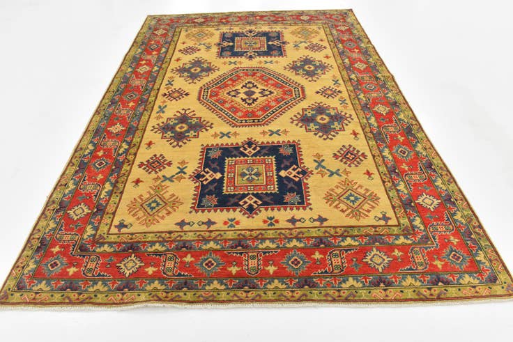 Detail image of 6' 5 x 9' 9 Hand Knotted Kazak Rug