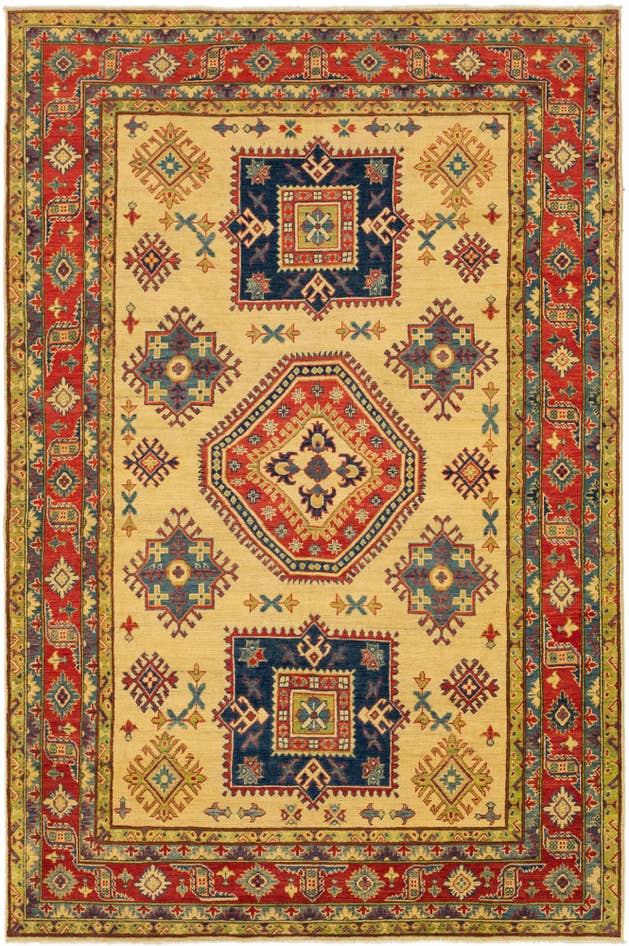 Detail image of 6' 5 x 9' 9 Hand Knotted Kazak Rug