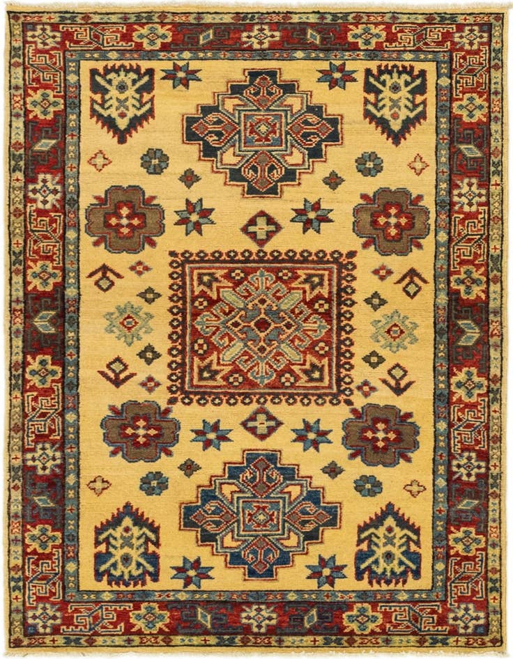 Detail image of 3' 1 x 4' 11 Hand Knotted Kazak Rug