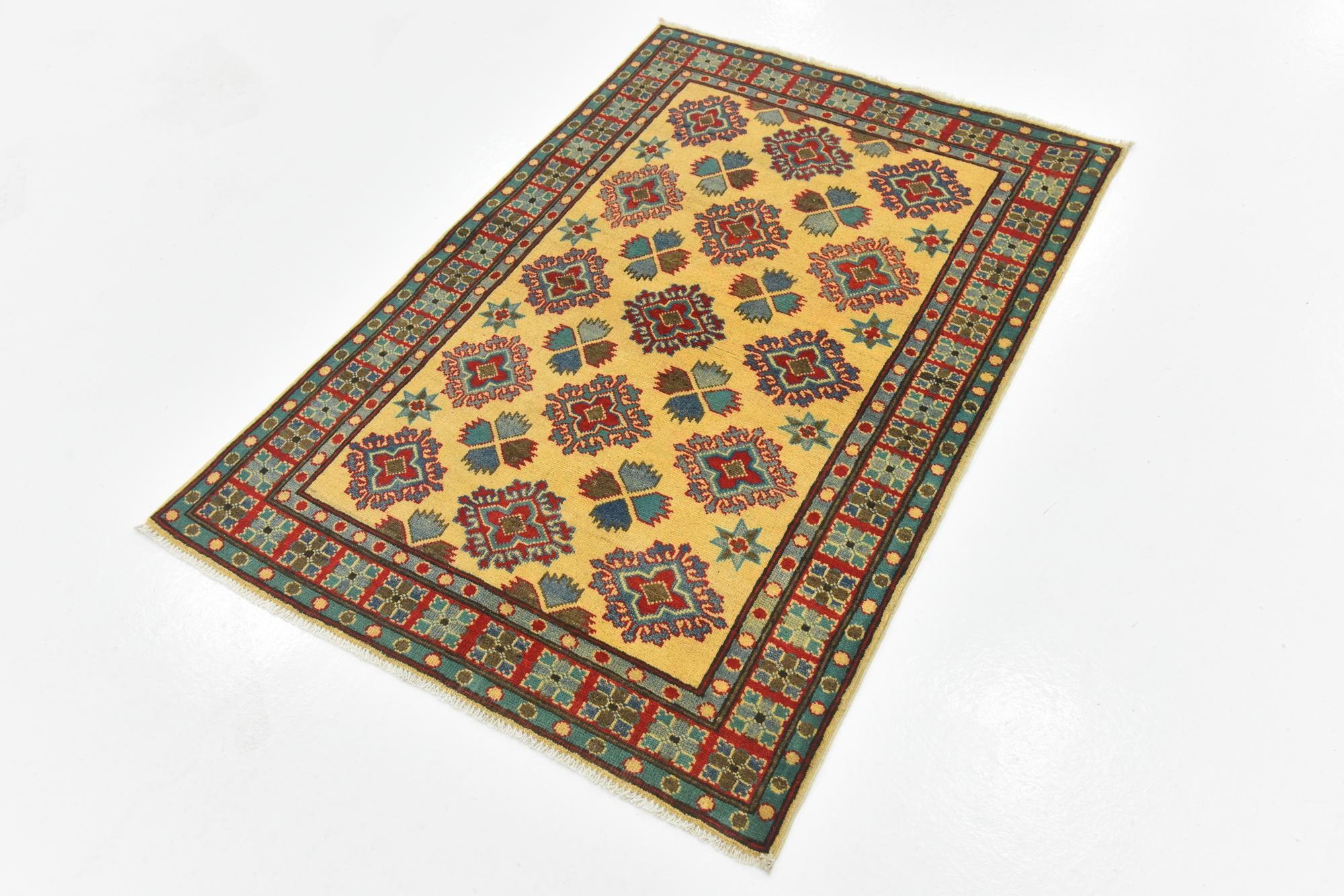 3' 3 x 4' 8 Hand Knotted Kazak Rug