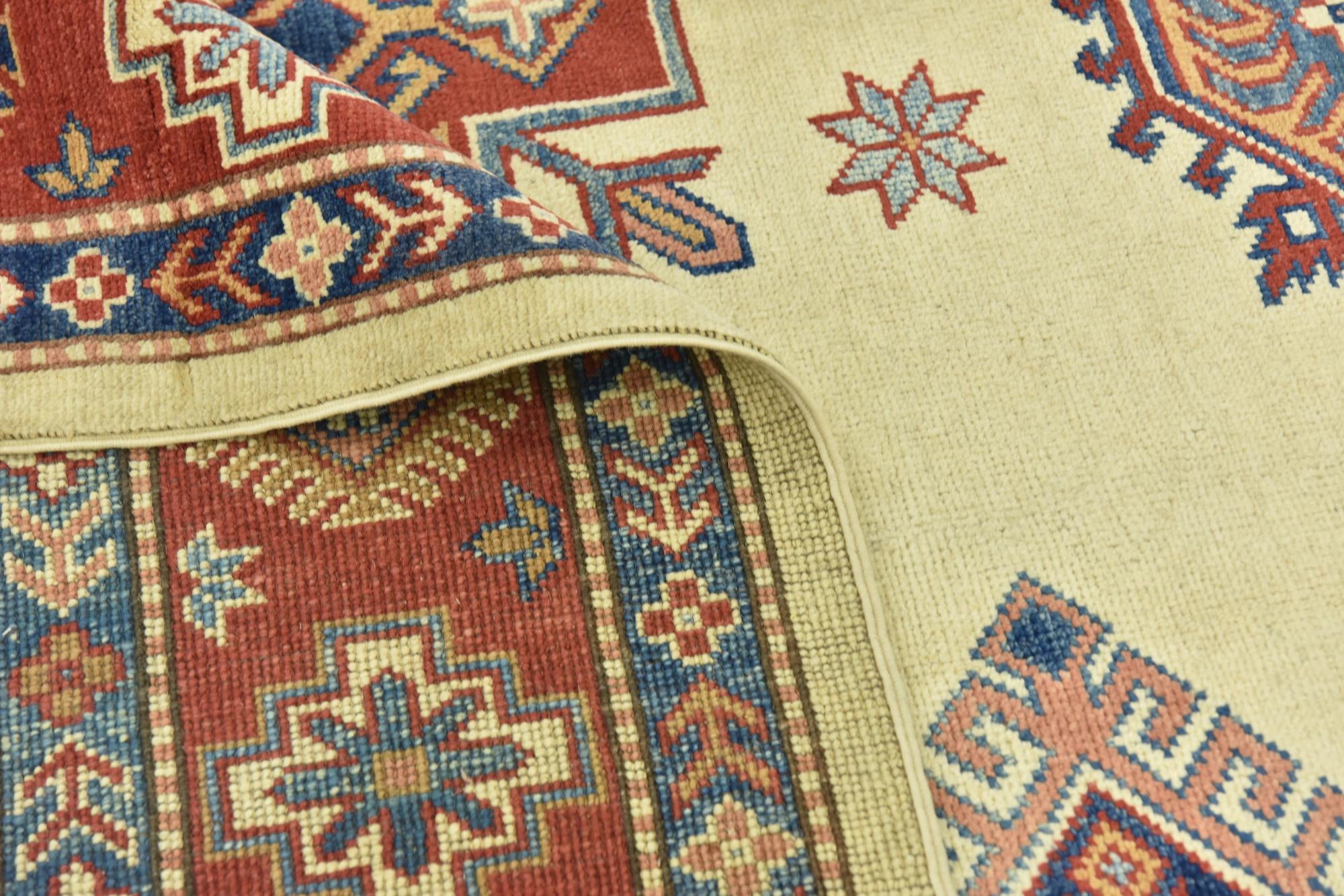 6' 2 x 9' 3 Hand Knotted Kazak Rug