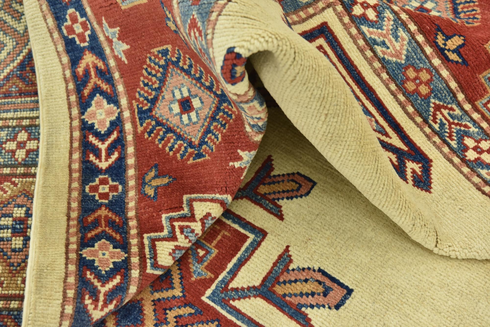 6' 2 x 9' 3 Hand Knotted Kazak Rug