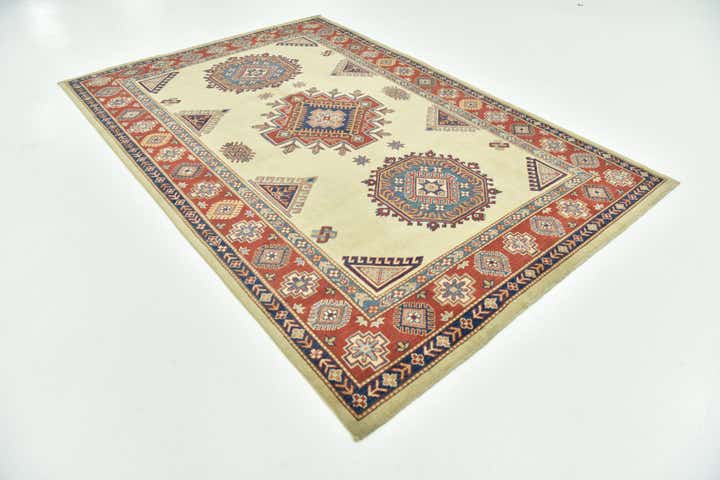 6' 2 x 9' 3 Hand Knotted Kazak Rug