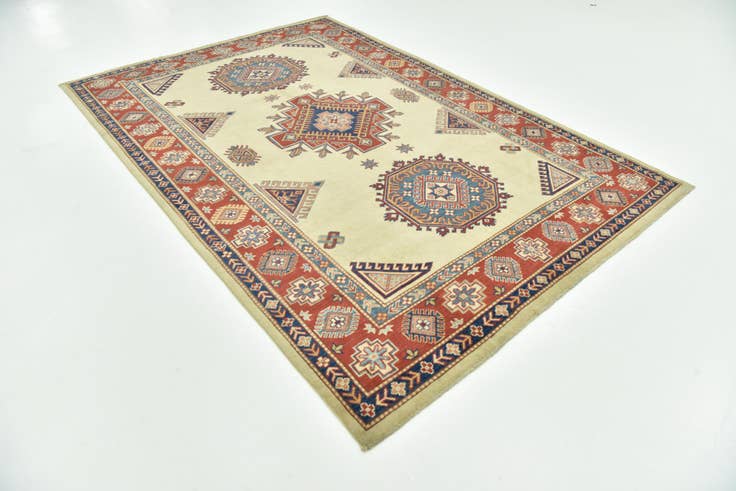 Detail image of 6' 2 x 9' 3 Hand Knotted Kazak Rug