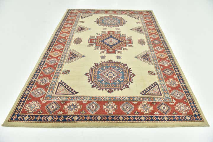 6' 2 x 9' 3 Hand Knotted Kazak Rug