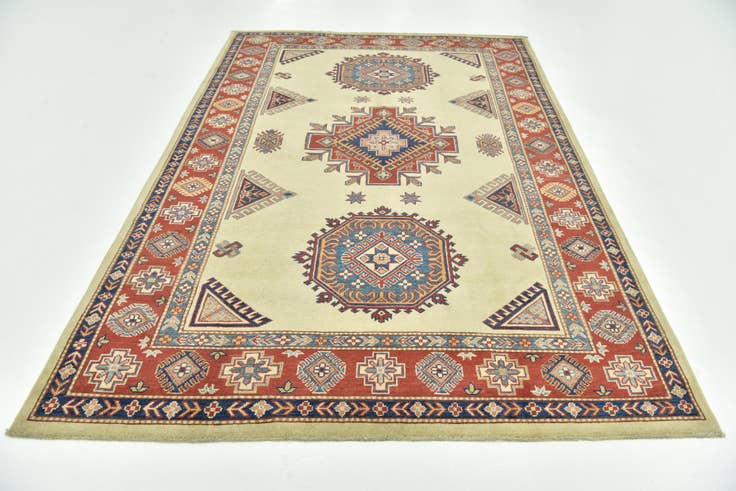 Detail image of 6' 2 x 9' 3 Hand Knotted Kazak Rug
