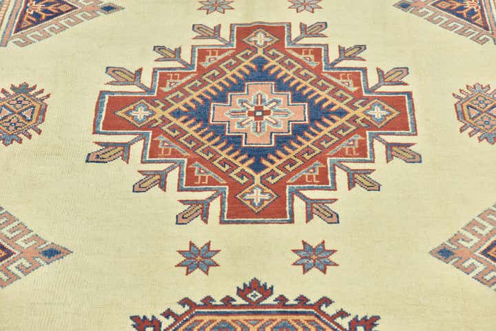 6' 2 x 9' 3 Hand Knotted Kazak Rug