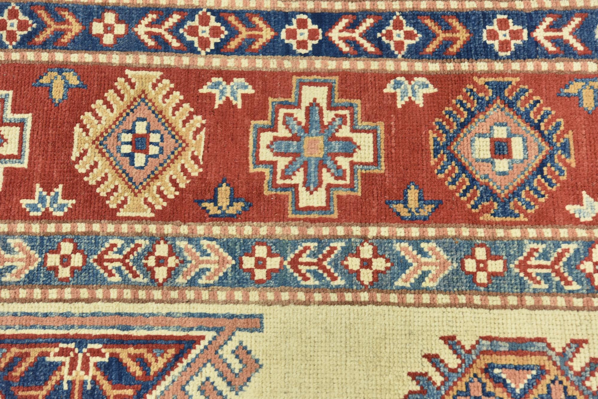 6' 2 x 9' 3 Hand Knotted Kazak Rug