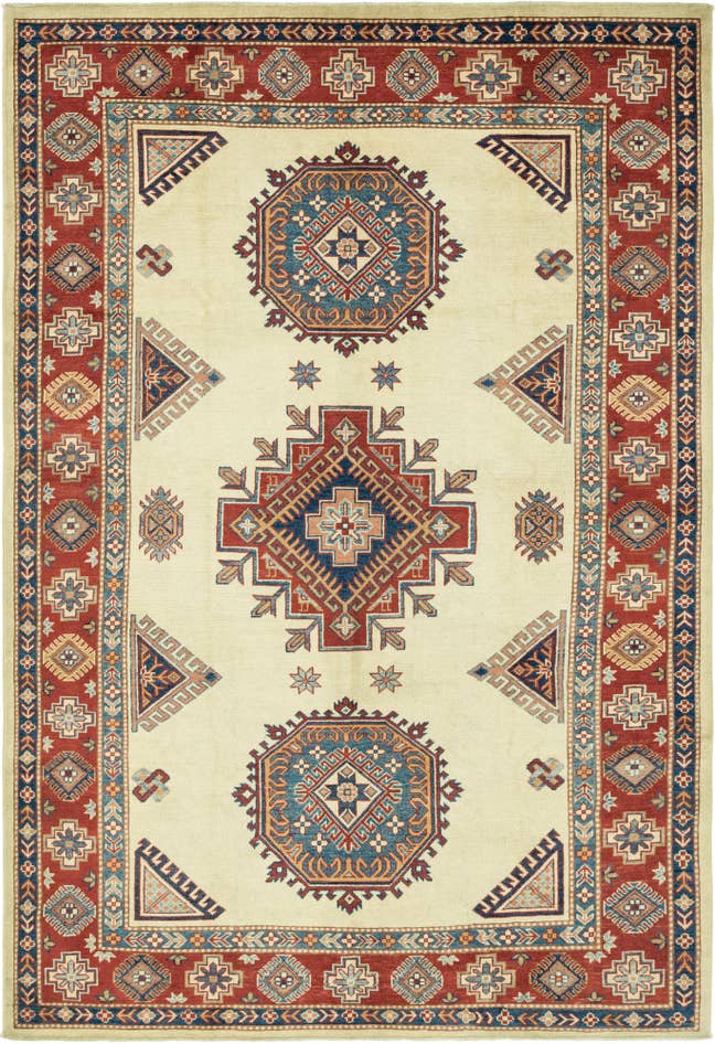 Detail image of 6' 2 x 9' 3 Hand Knotted Kazak Rug