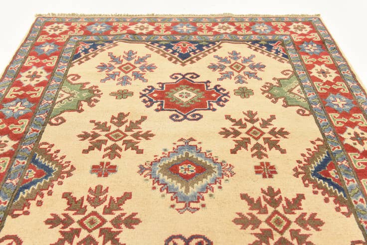 Detail image of 3' 11 x 5' 9 Hand Knotted Kazak Rug