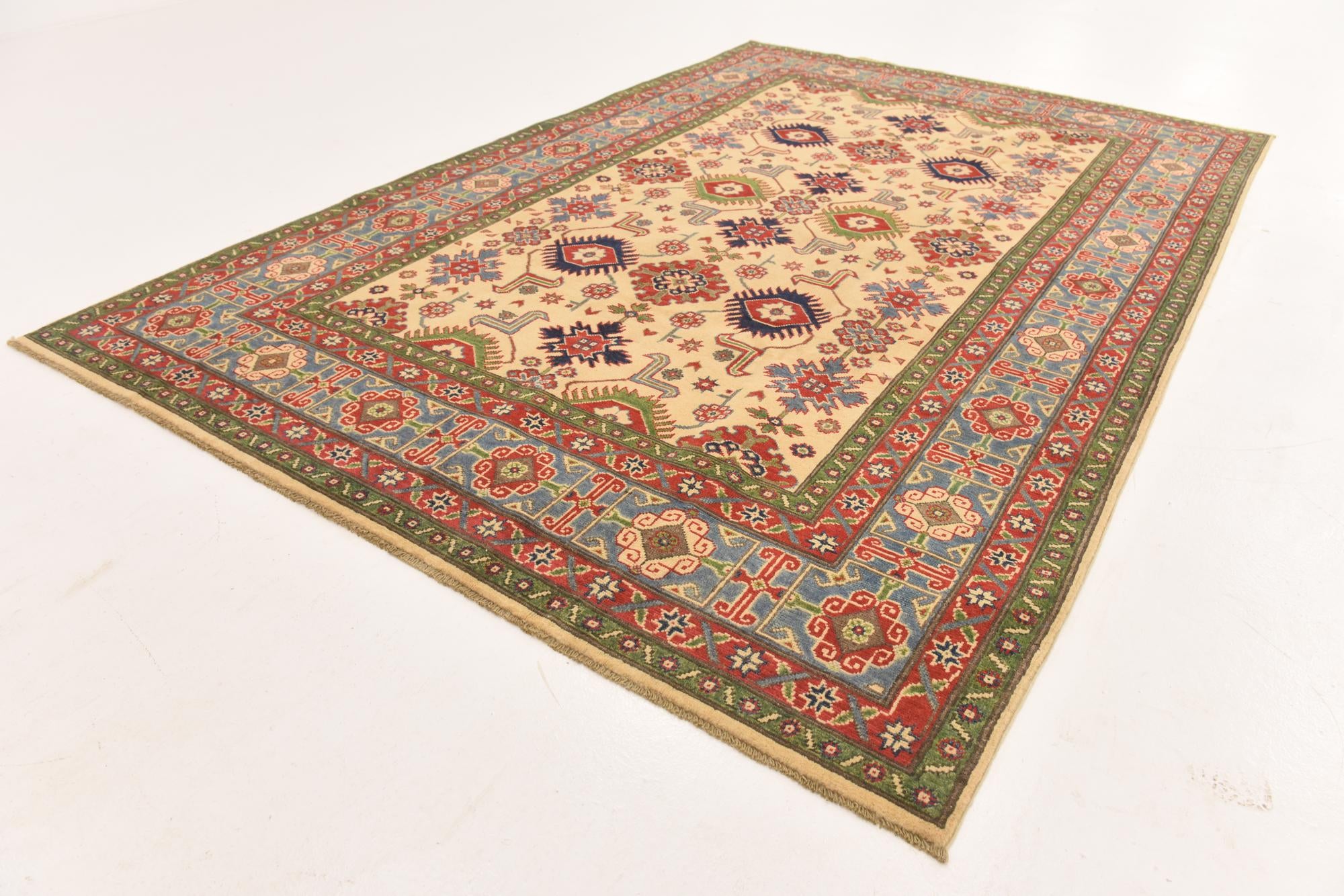 6' 6 x 9' 8 Hand Knotted Kazak Rug