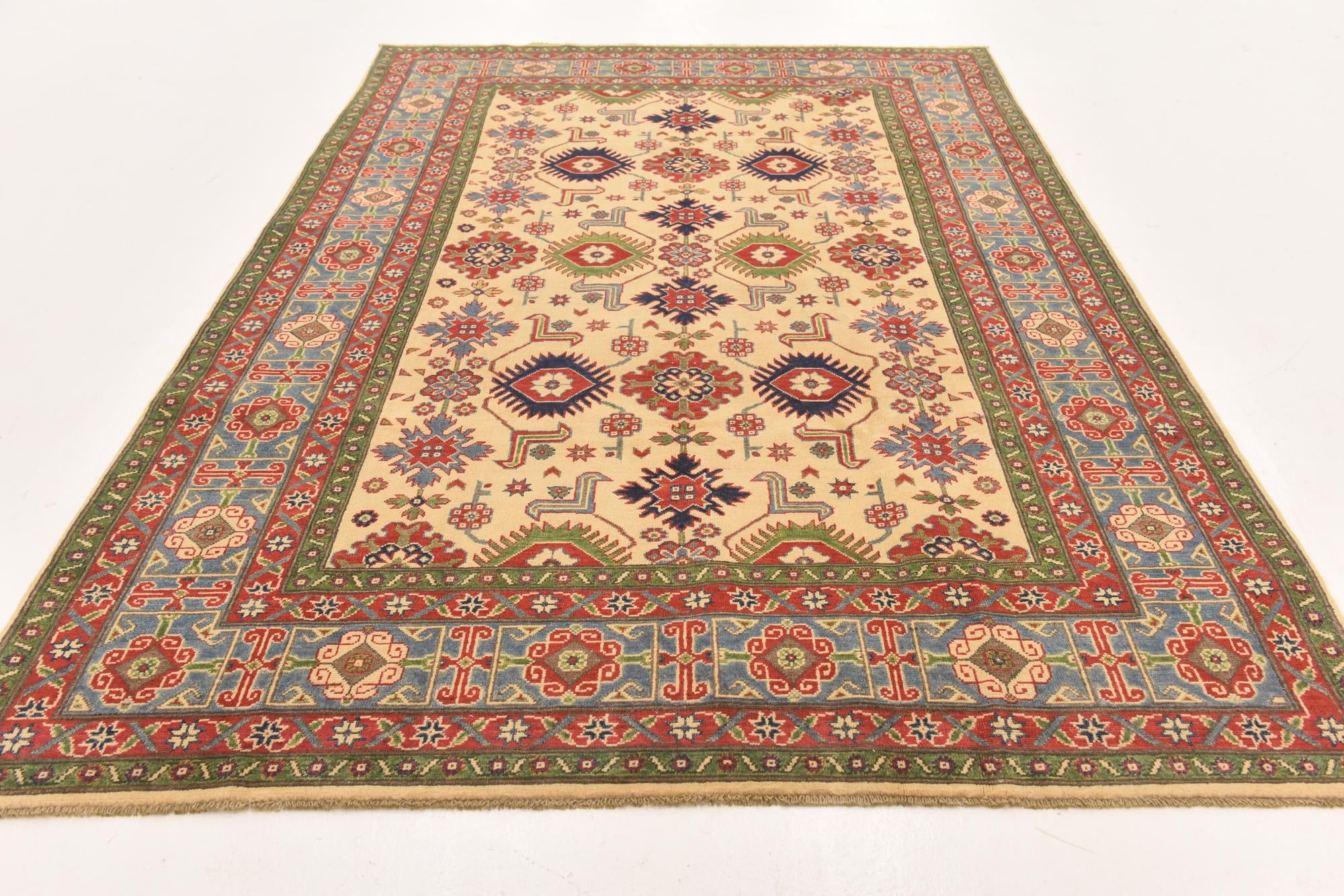 6' 6 x 9' 8 Hand Knotted Kazak Rug