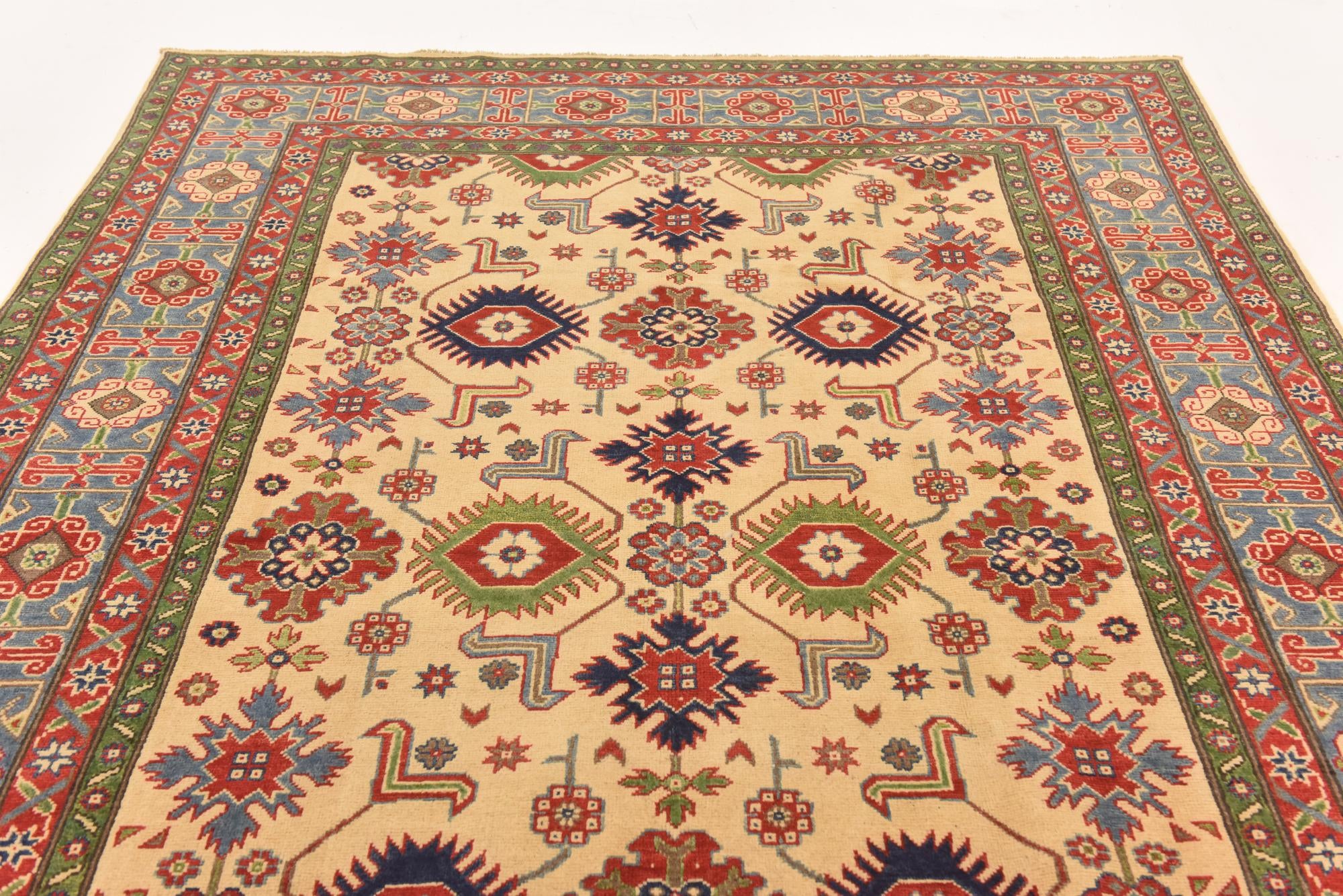 6' 6 x 9' 8 Hand Knotted Kazak Rug
