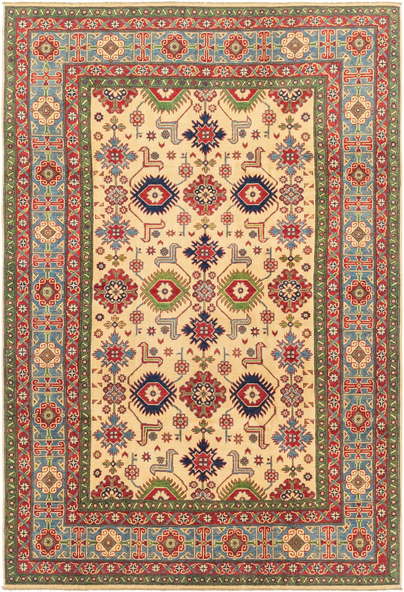 6' 6 x 9' 8 Hand Knotted Kazak Rug