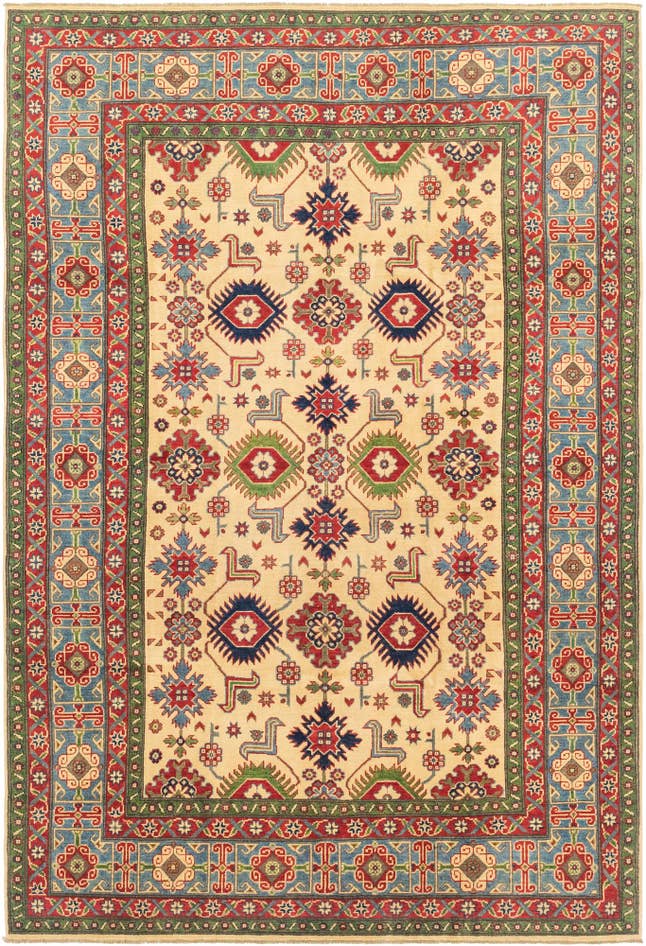 Detail image of 6' 6 x 9' 8 Hand Knotted Kazak Rug