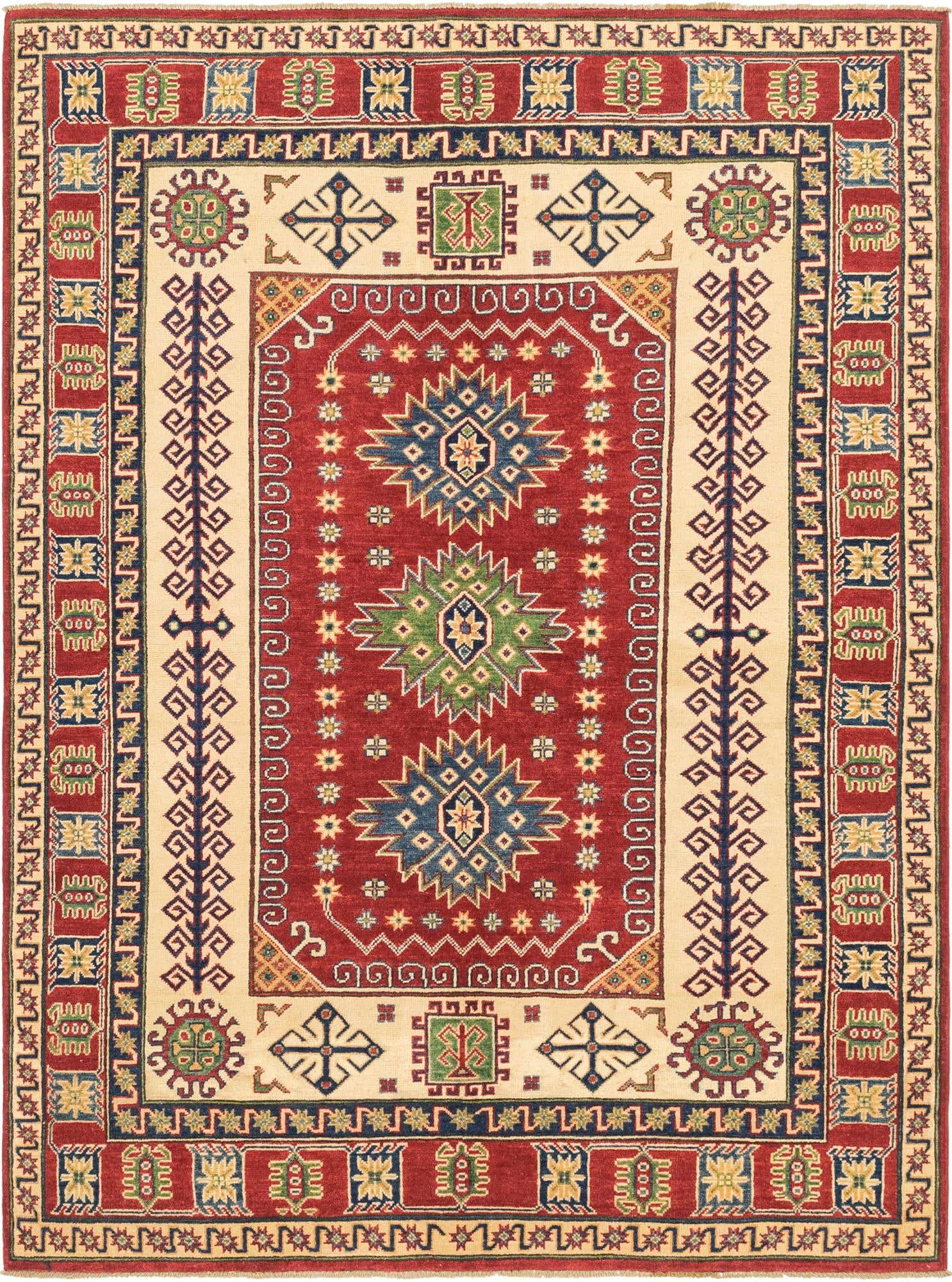 5' 9 x 7' 10 Hand Knotted Kazak Rug