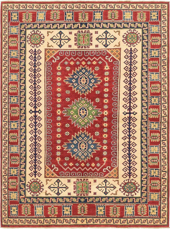 5' 9 x 7' 10 Hand Knotted Kazak Rug