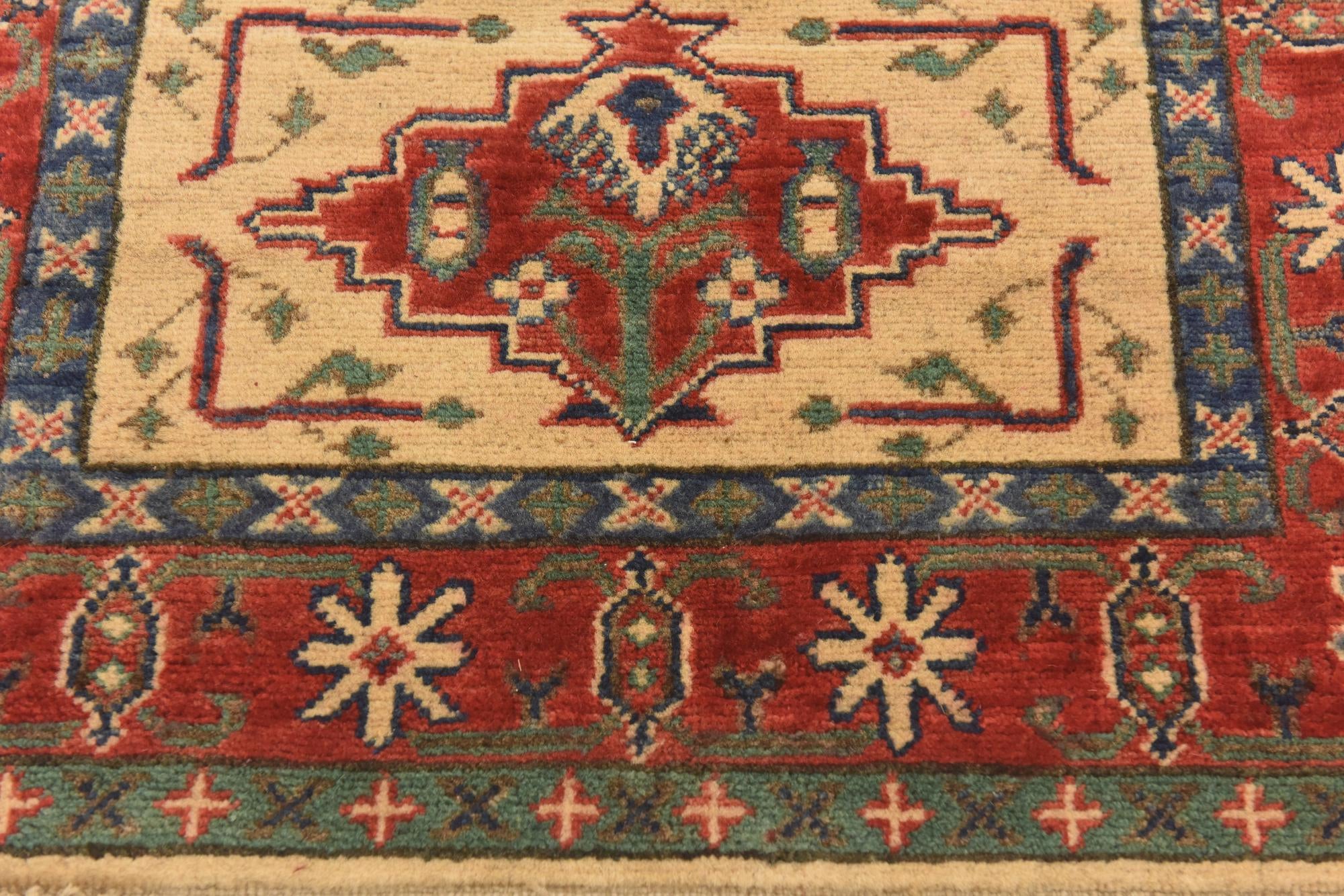 2' 7 x 3' 9 Hand Knotted Kazak Rug