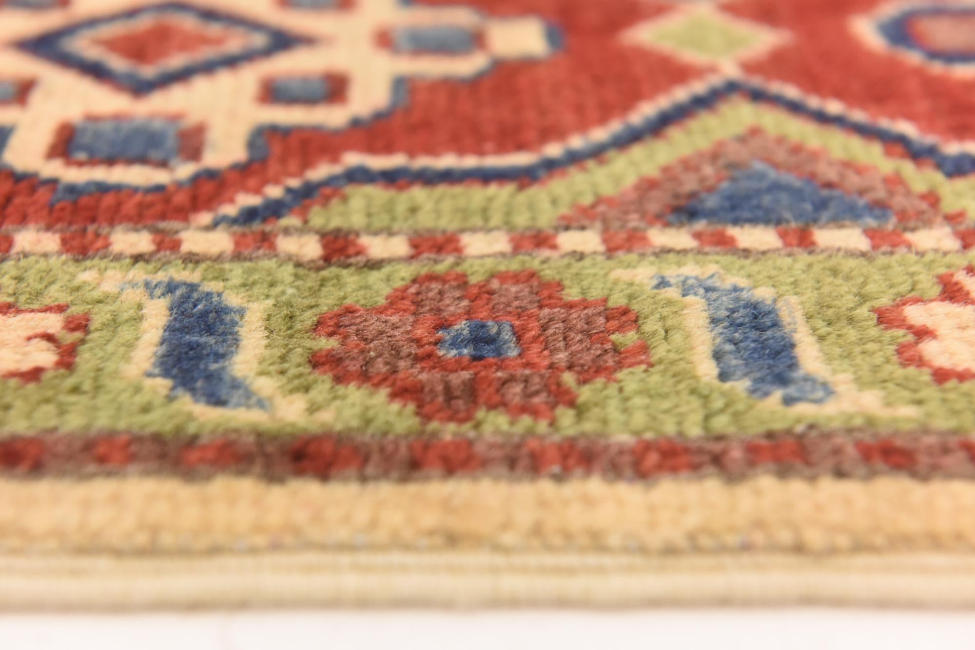 6' 3 x 8' 10 Hand Knotted Kazak Rug