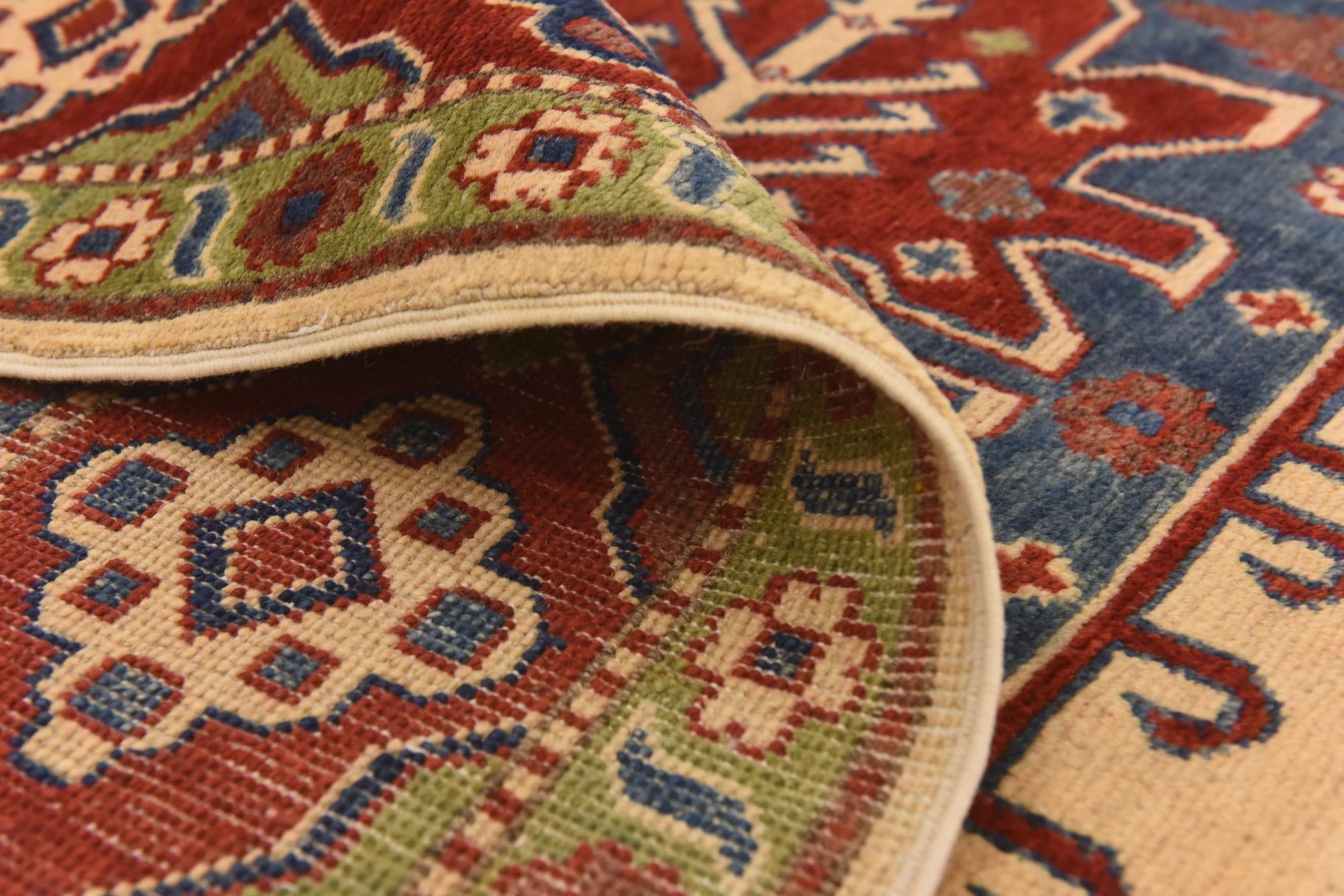 6' 3 x 8' 10 Hand Knotted Kazak Rug