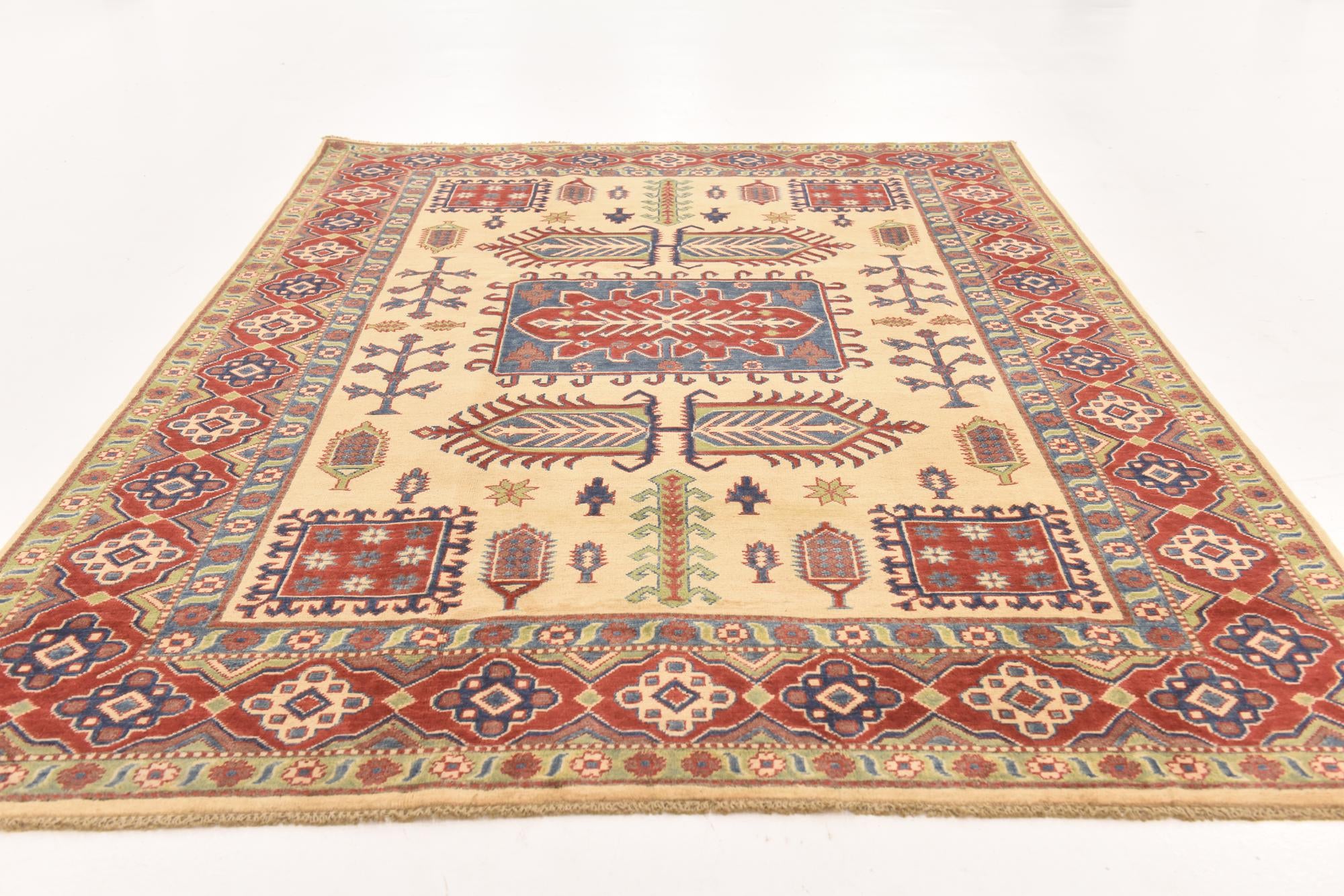 6' 3 x 8' 10 Hand Knotted Kazak Rug