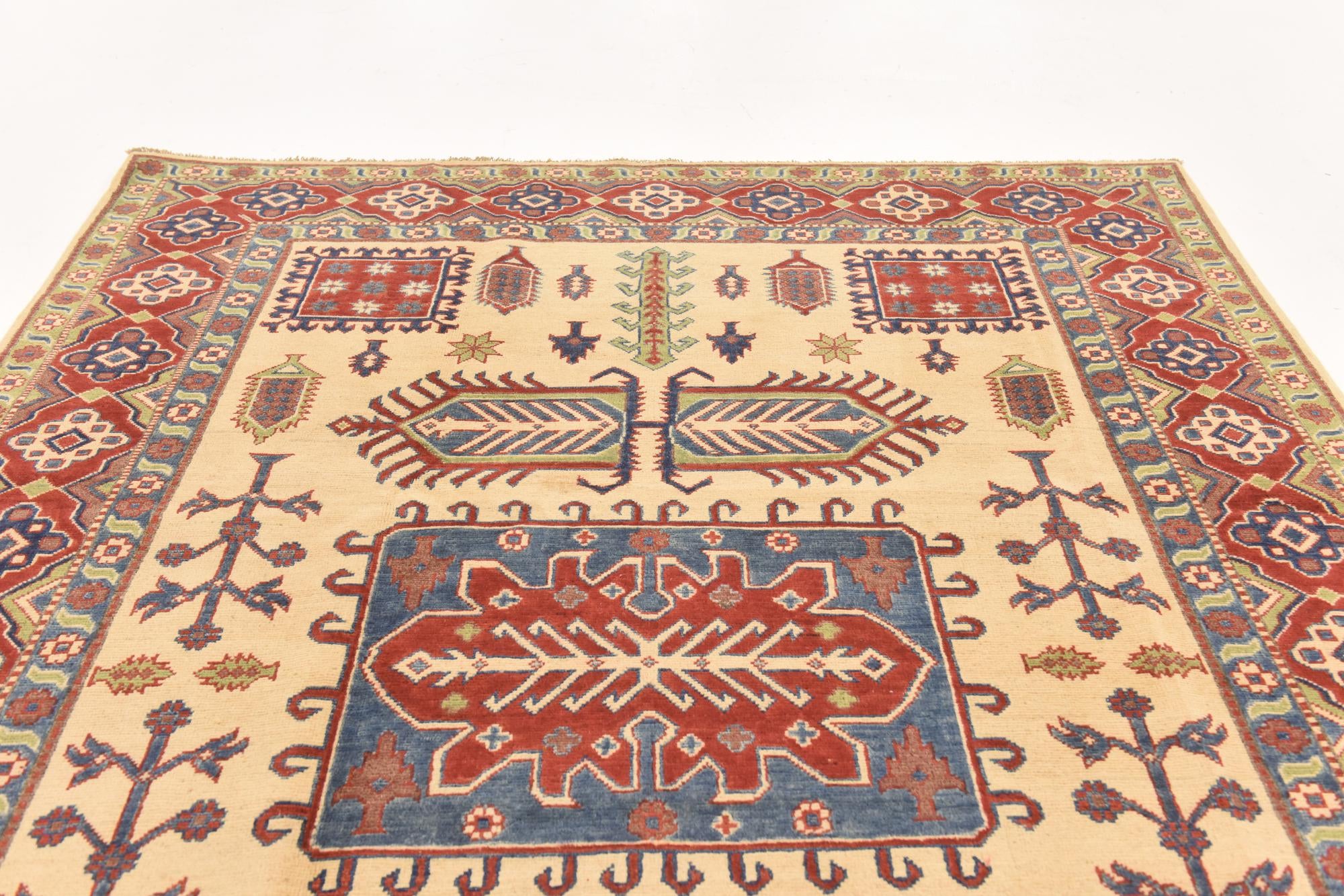 6' 3 x 8' 10 Hand Knotted Kazak Rug