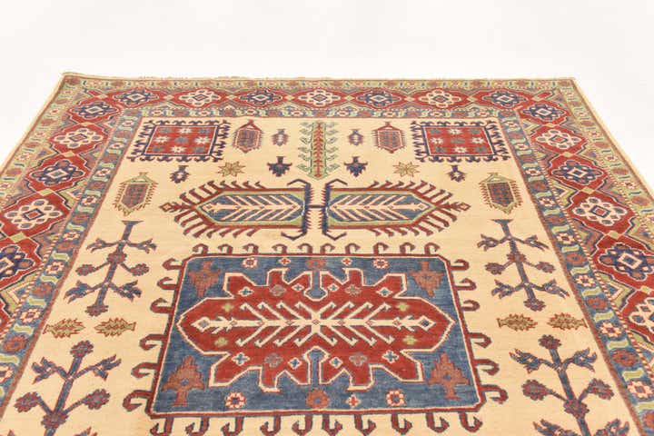 6' 3 x 8' 10 Hand Knotted Kazak Rug