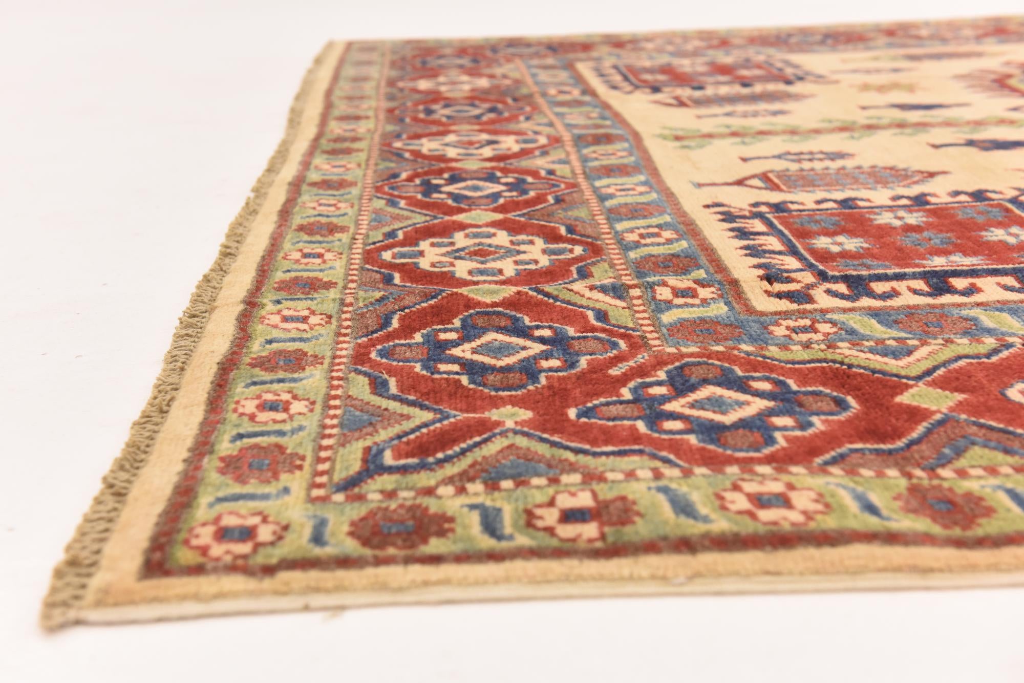6' 3 x 8' 10 Hand Knotted Kazak Rug