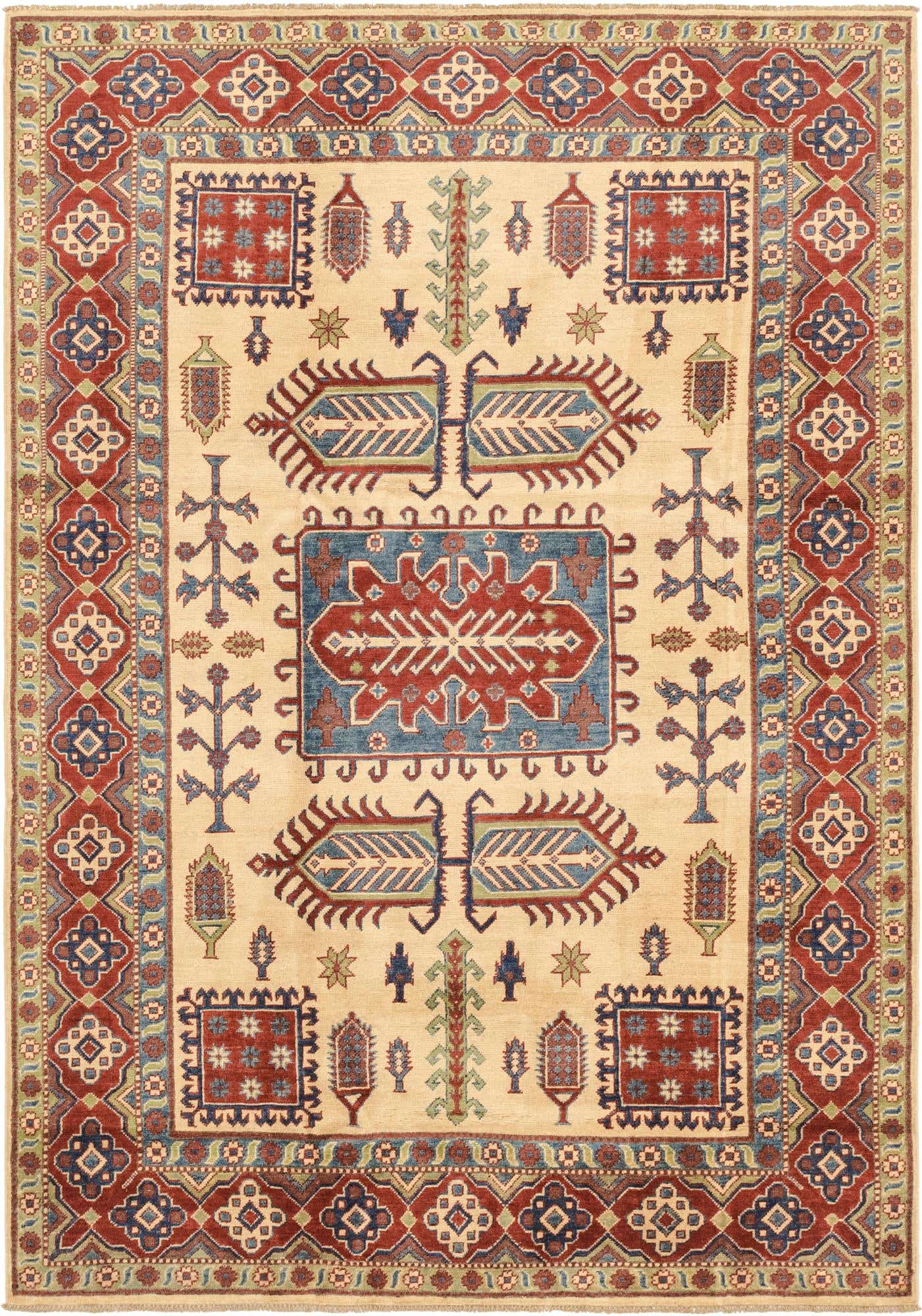6' 3 x 8' 10 Hand Knotted Kazak Rug