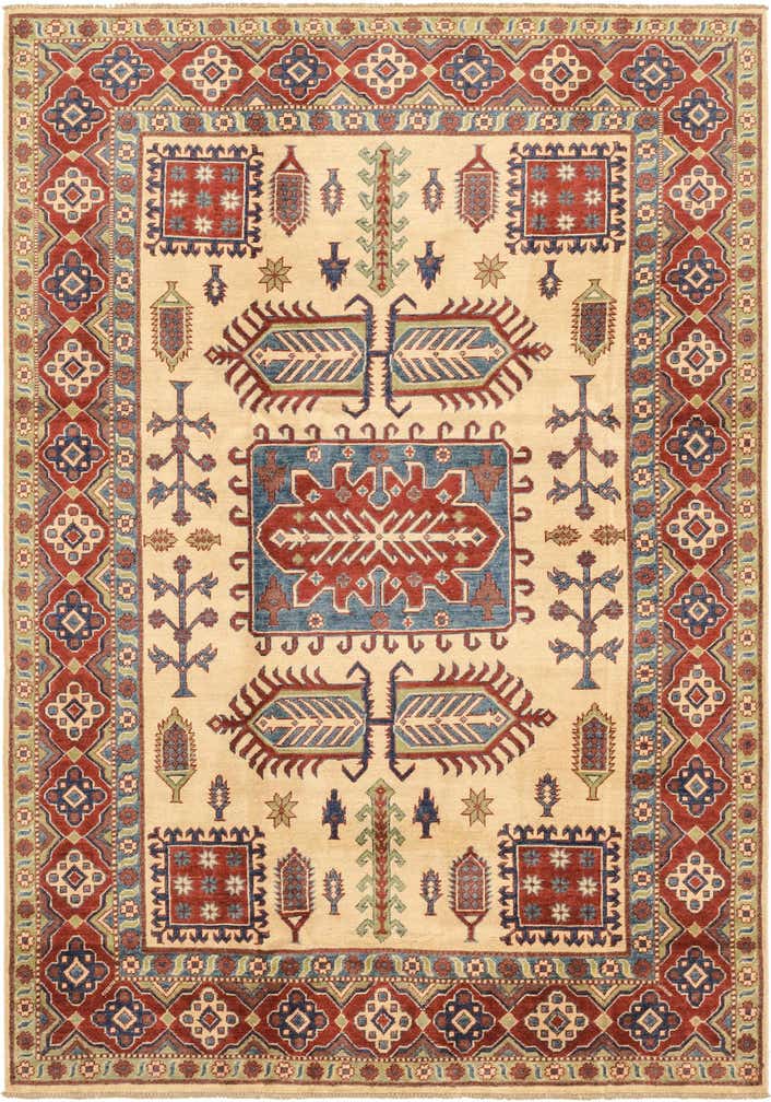 6' 3 x 8' 10 Hand Knotted Kazak Rug