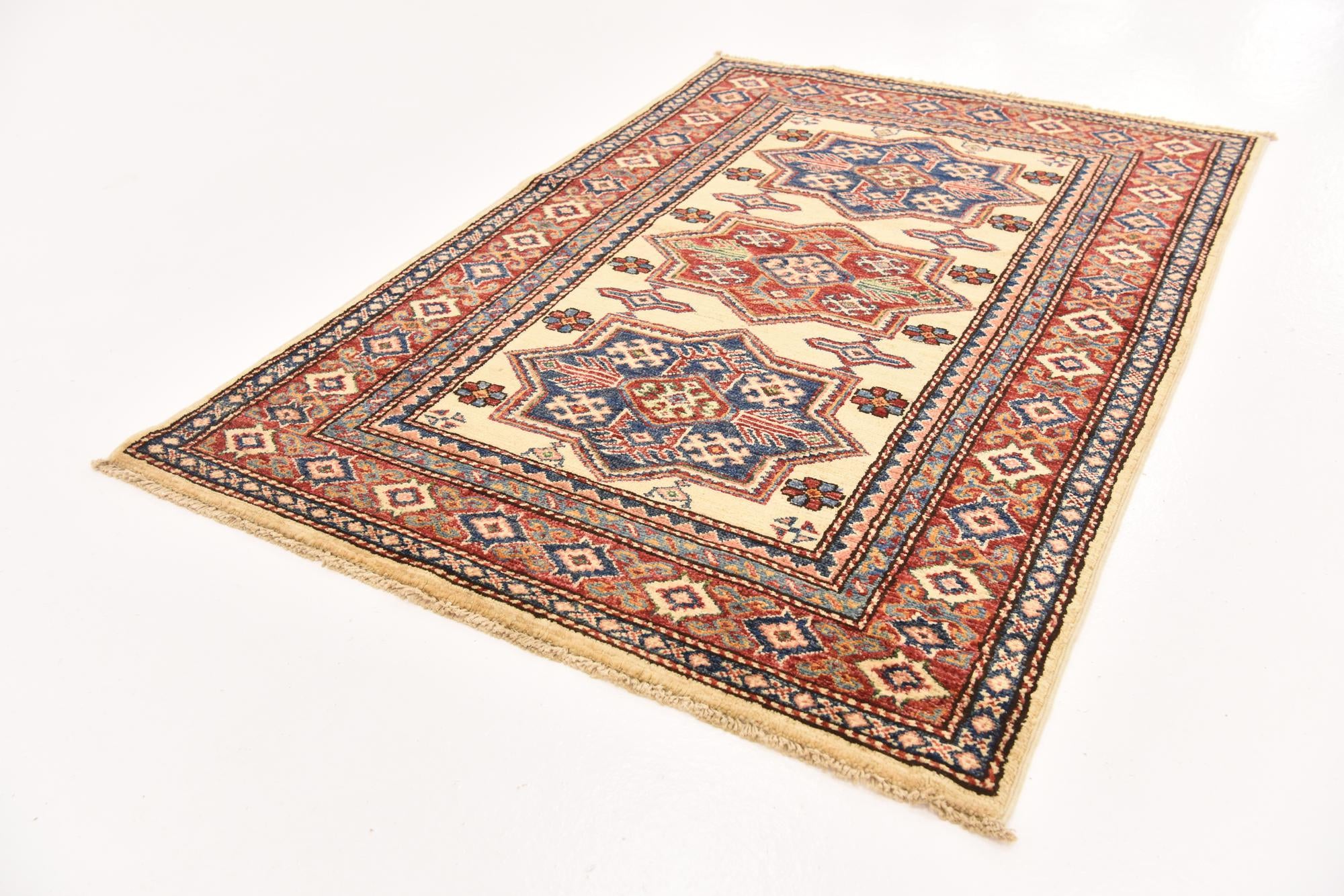 3' 3 x 4' 9 Hand Knotted Kazak Oriental Rug