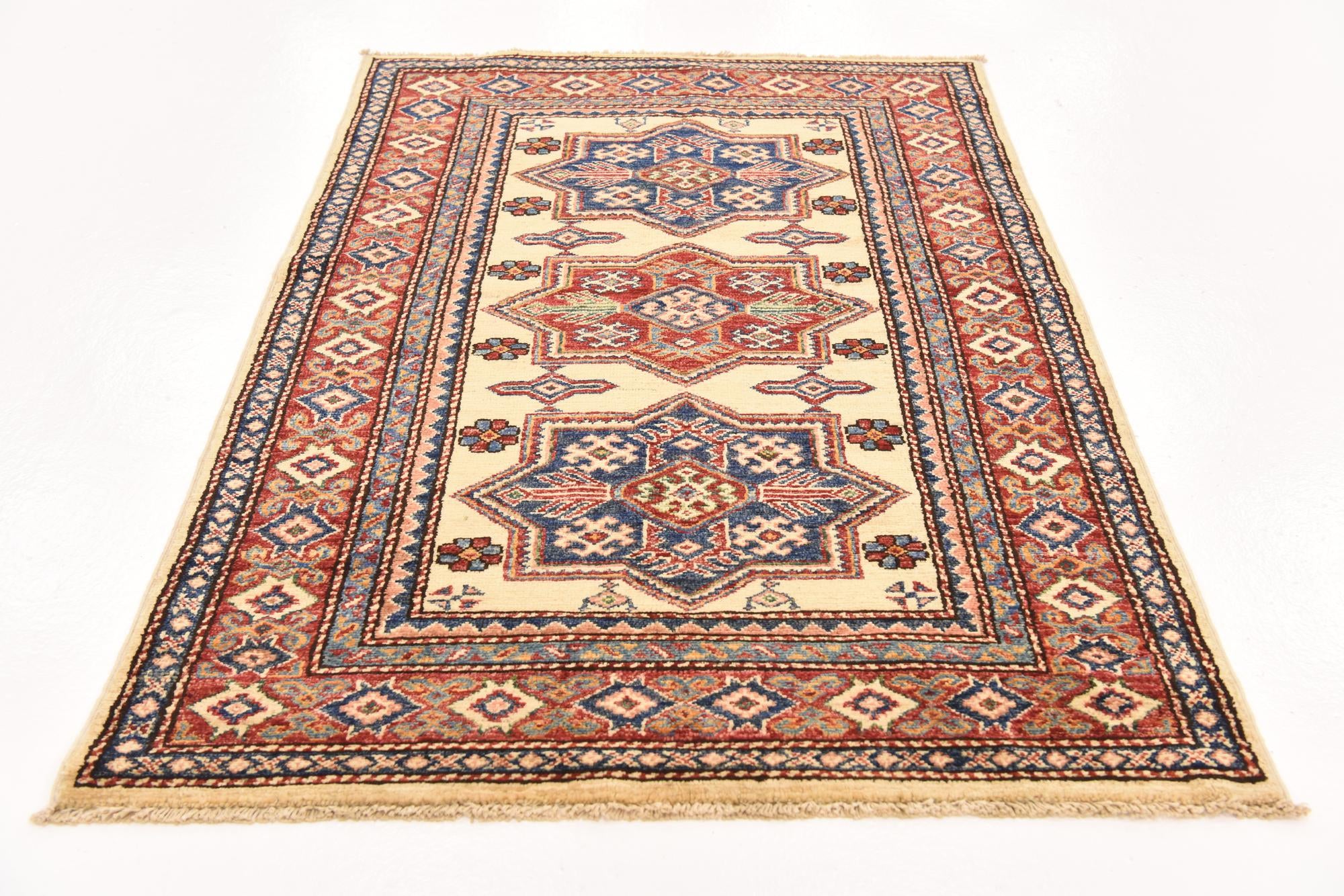 3' 3 x 4' 9 Hand Knotted Kazak Oriental Rug