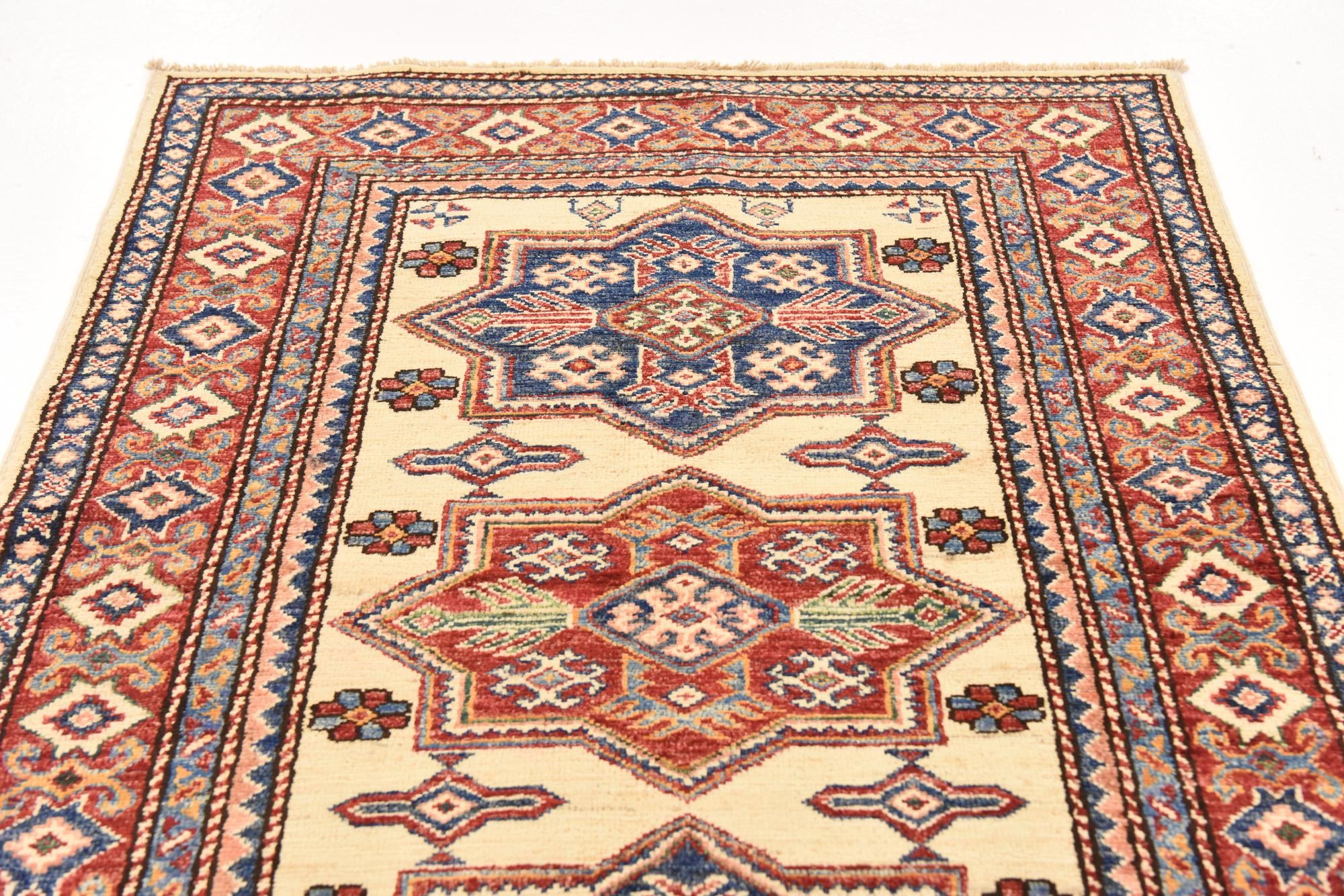 3' 3 x 4' 9 Hand Knotted Kazak Oriental Rug