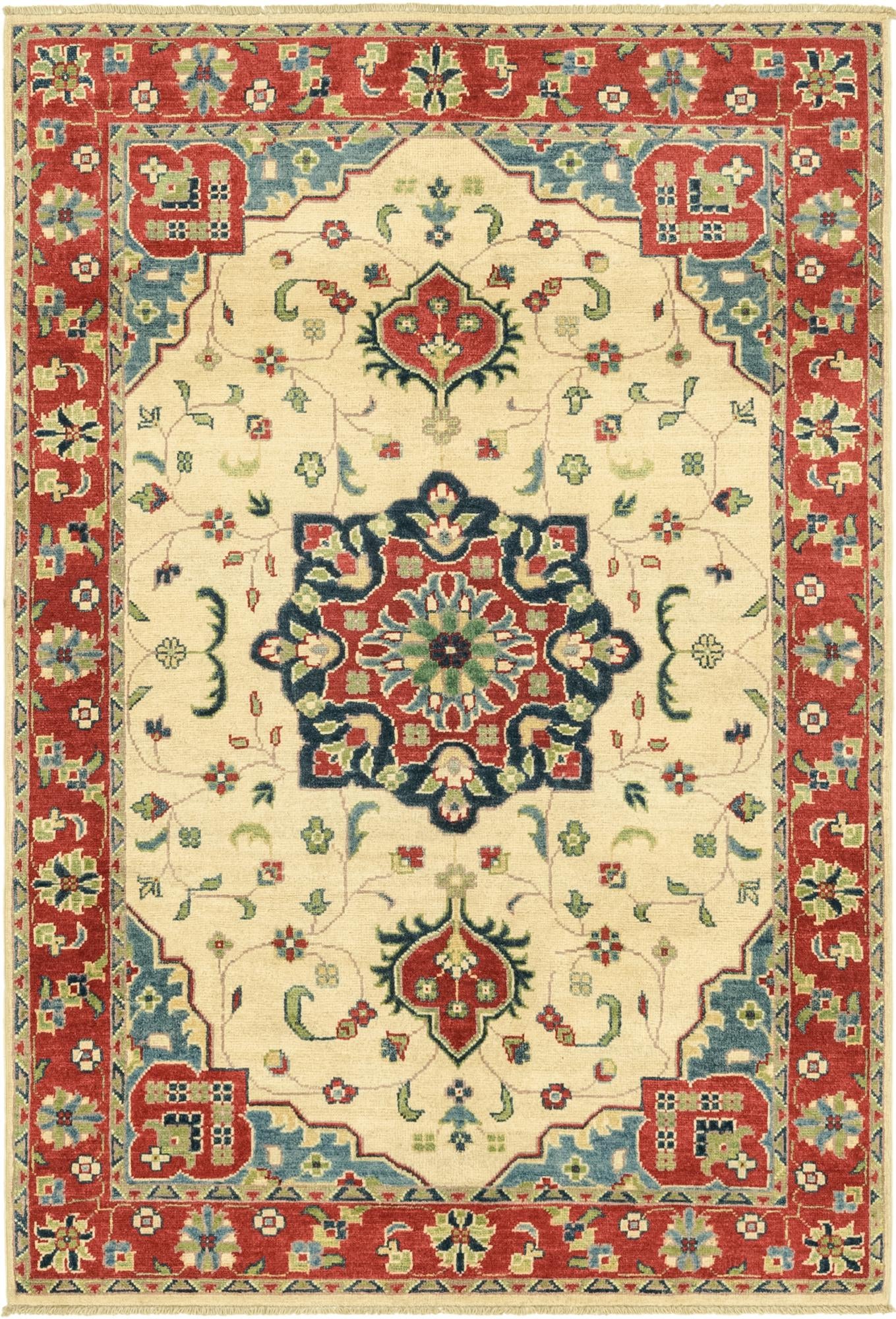 4' x 6' Hand Knotted Kazak Rug