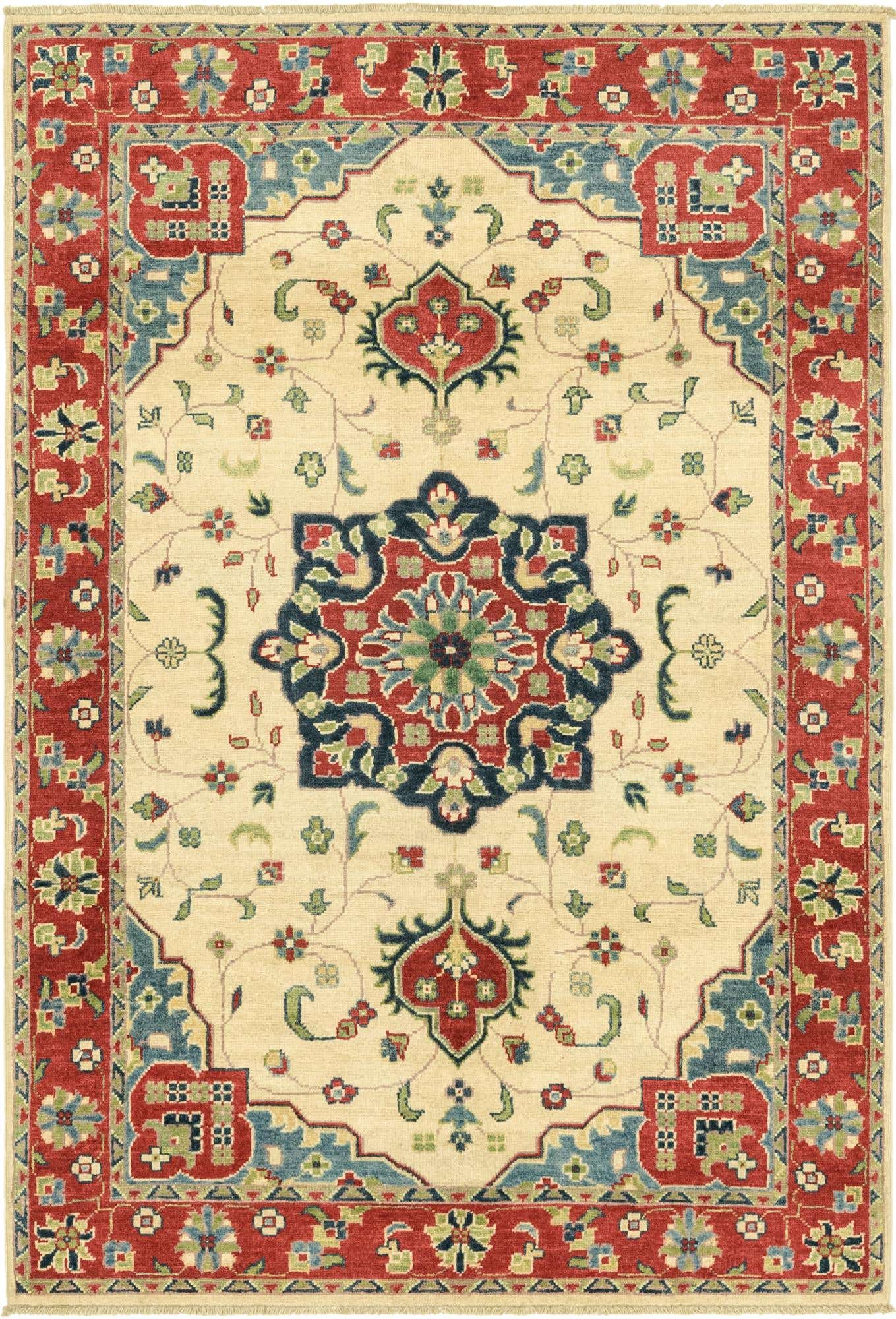 4' x 6' Hand Knotted Kazak Rug