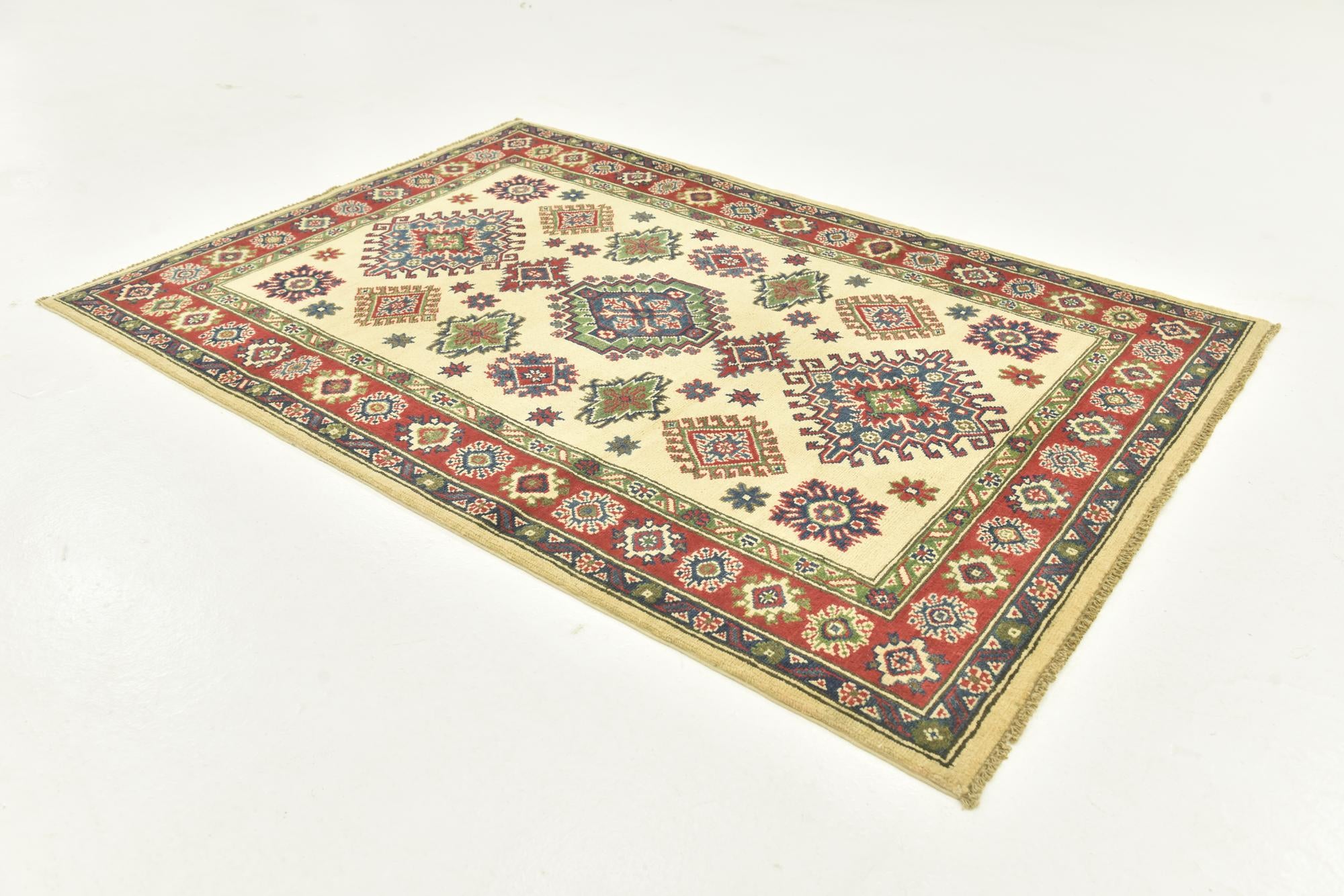 4' x 5' 10 Hand Knotted Kazak Rug