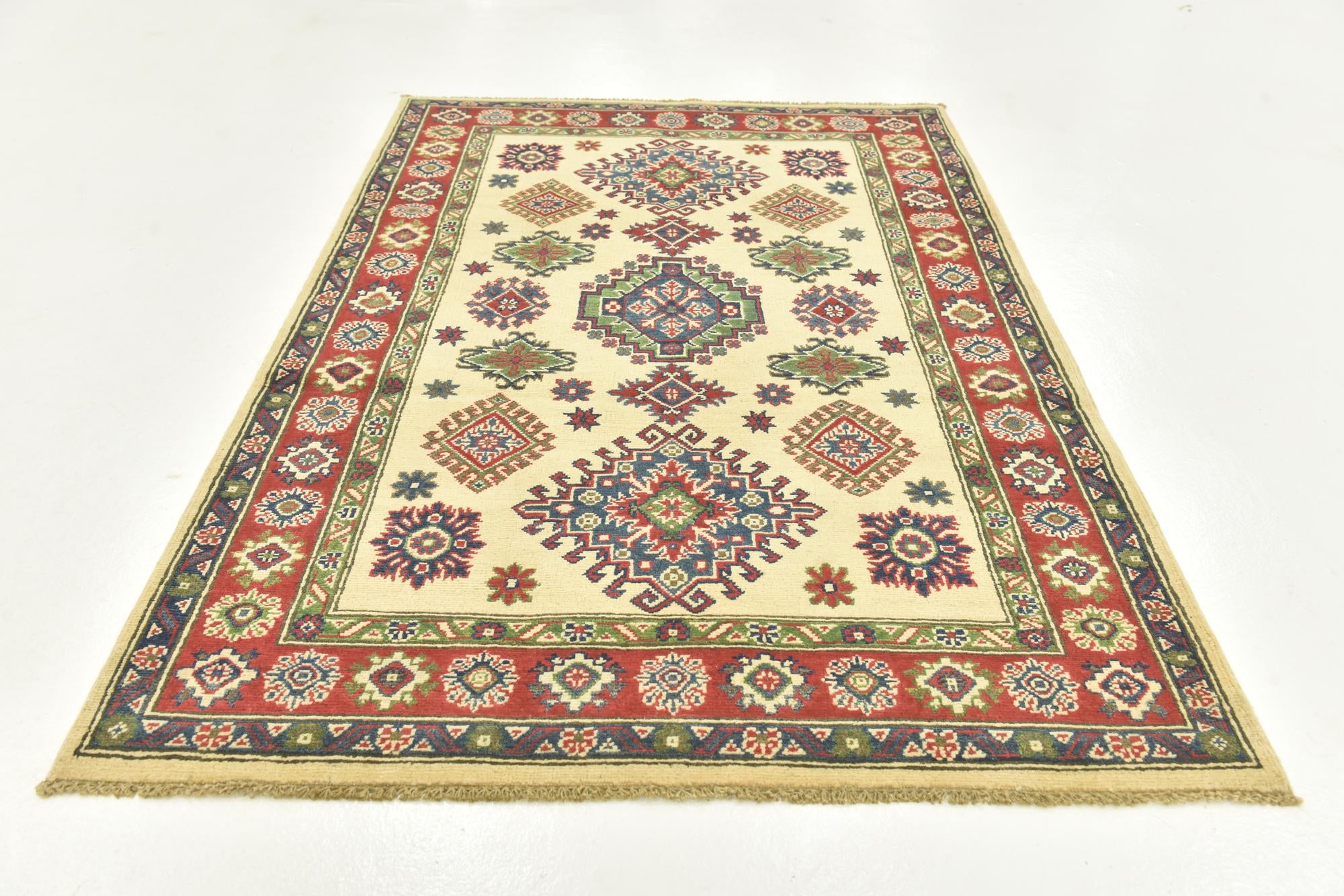 4' x 5' 10 Hand Knotted Kazak Rug