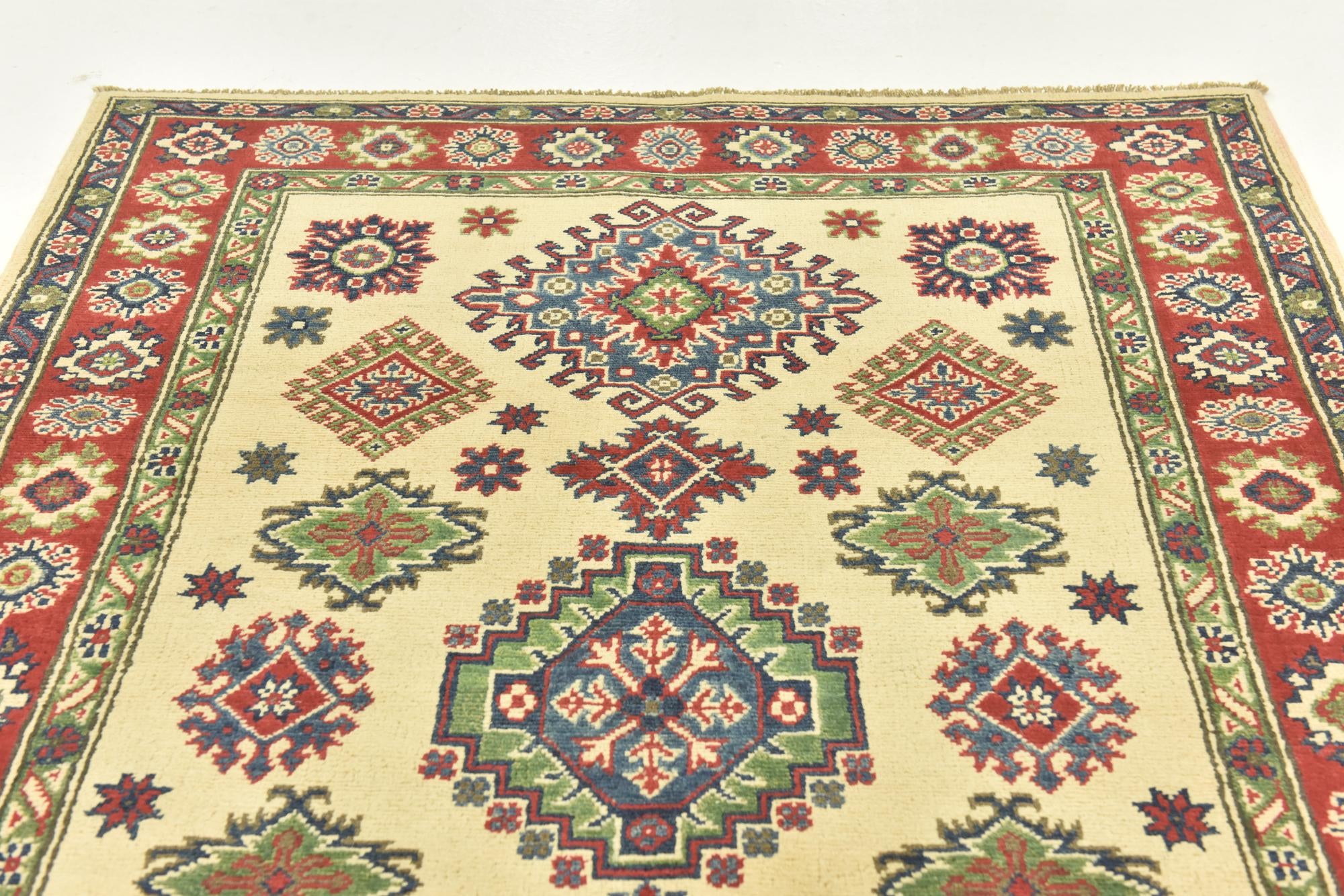 4' x 5' 10 Hand Knotted Kazak Rug