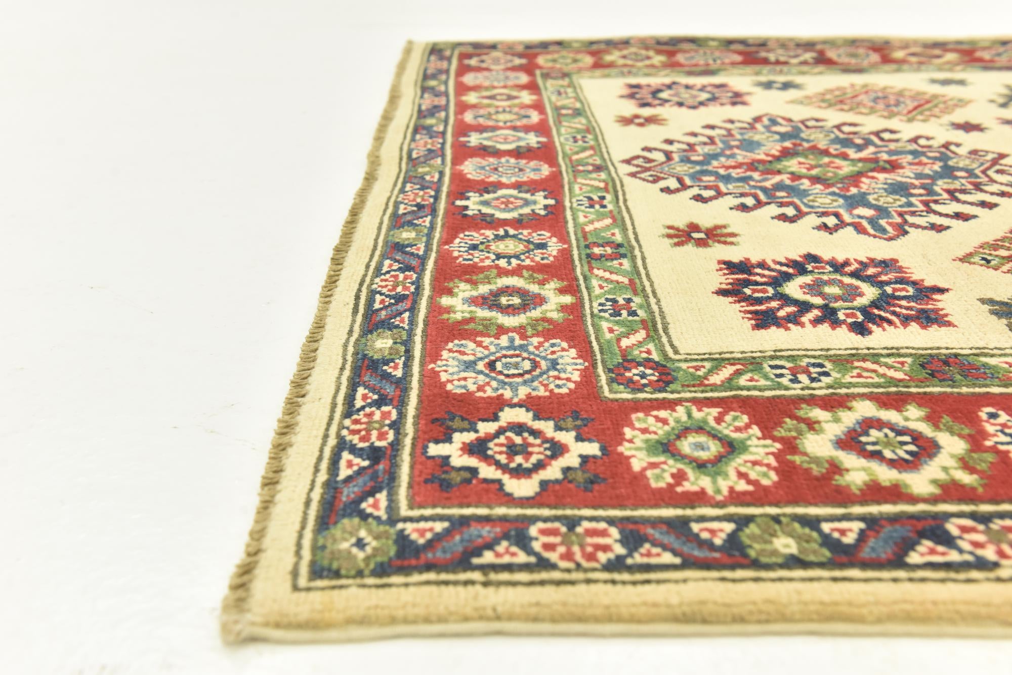 4' x 5' 10 Hand Knotted Kazak Rug