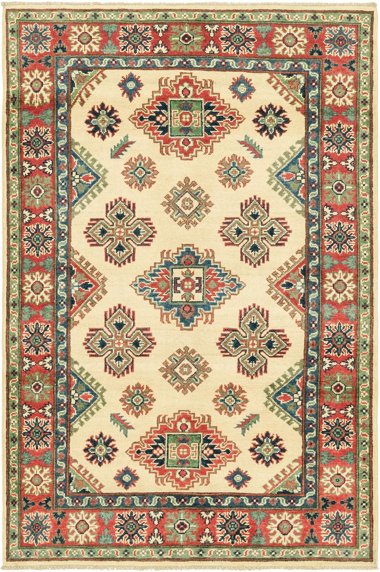 3' 9 x 6' Hand Knotted Kazak Rug