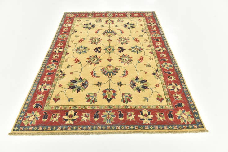 Detail image of 4' 10 x 6' 9 Hand Knotted Kazak Rug