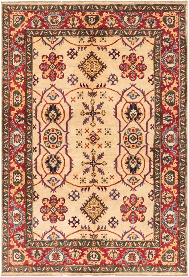 Detail image of 4' 11 x 7' 1 Hand Knotted Kazak Rug