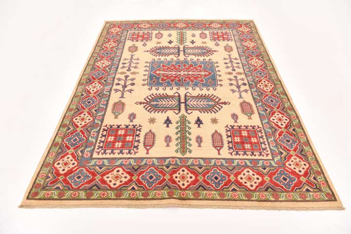 5' 7 x 7' 9 Hand Knotted Kazak Rug