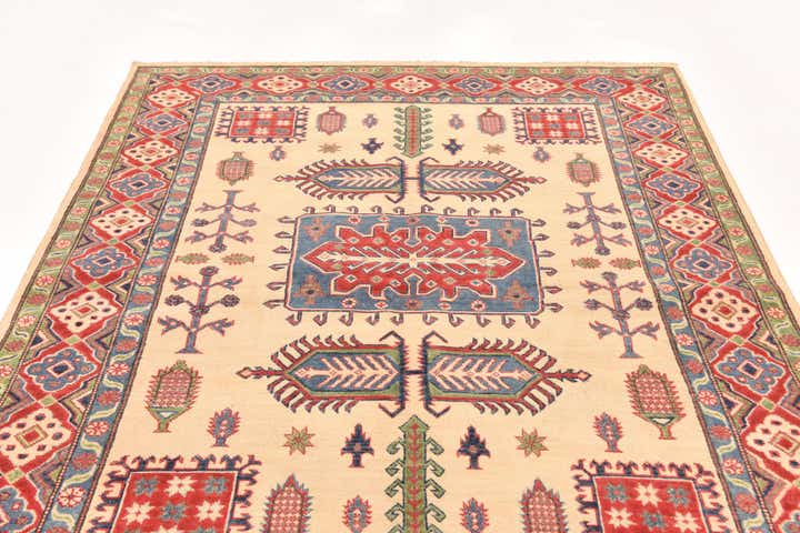 5' 7 x 7' 9 Hand Knotted Kazak Rug