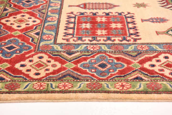 5' 7 x 7' 9 Hand Knotted Kazak Rug