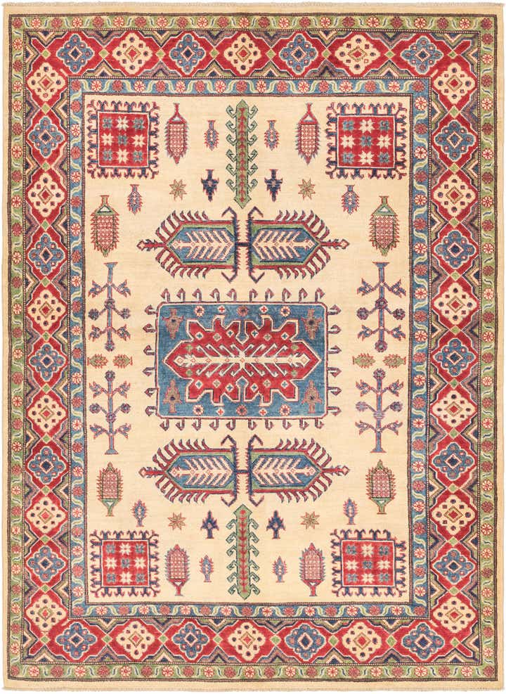 5' 7 x 7' 9 Hand Knotted Kazak Rug