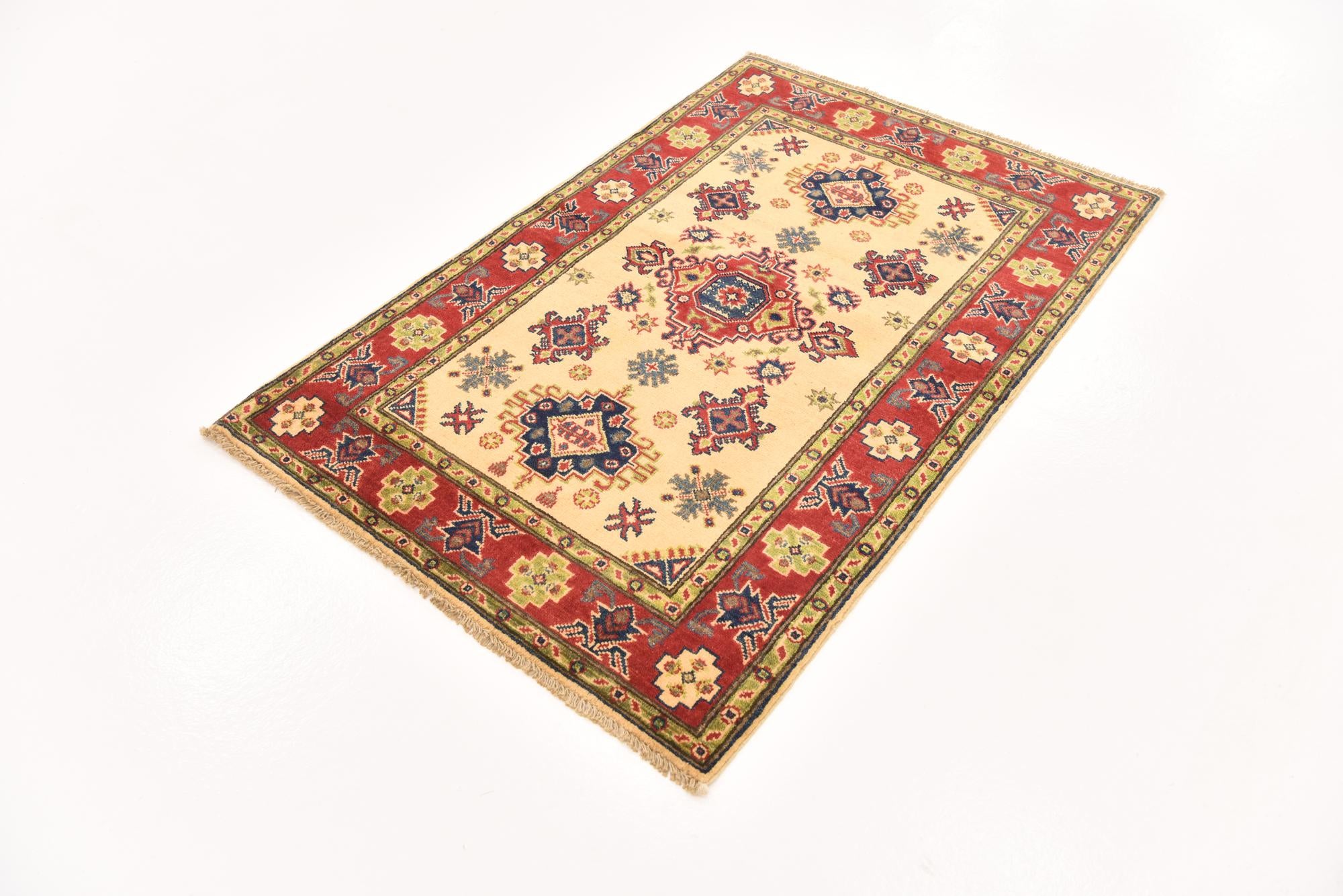 3' 3 x 5' Hand Knotted Kazak Rug
