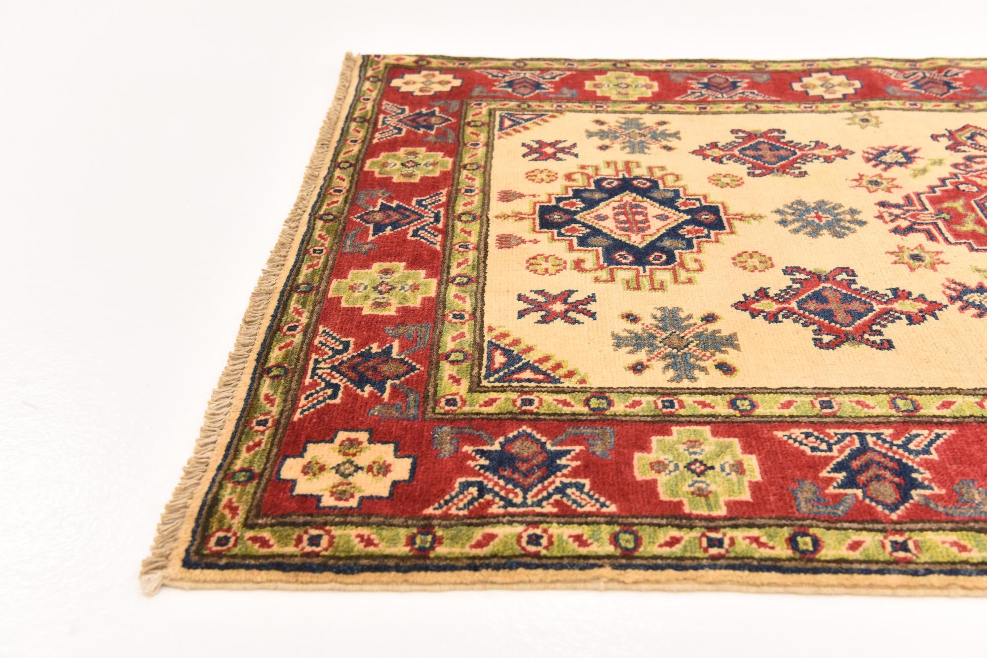 3' 3 x 5' Hand Knotted Kazak Rug