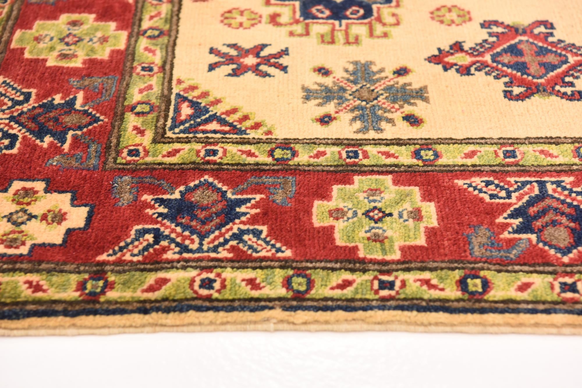 3' 3 x 5' Hand Knotted Kazak Rug