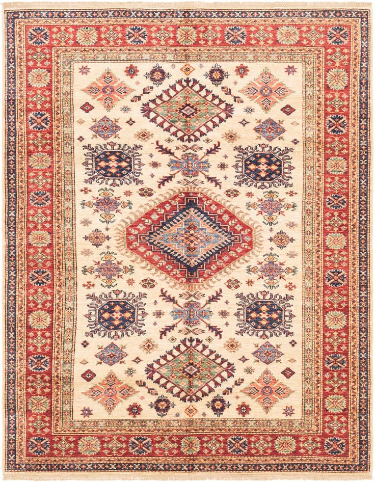 Detail image of 4' 10 x 6' 8 Hand Knotted Kazak Oriental Rug